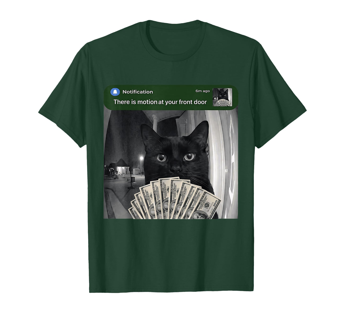 There is Motion At Your Front Door Funny Cat Meme Humor T-Shirt