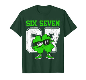 Boys St Patricks Day Dabbing Shamrock Clover 67 Six Seven T-Shirt