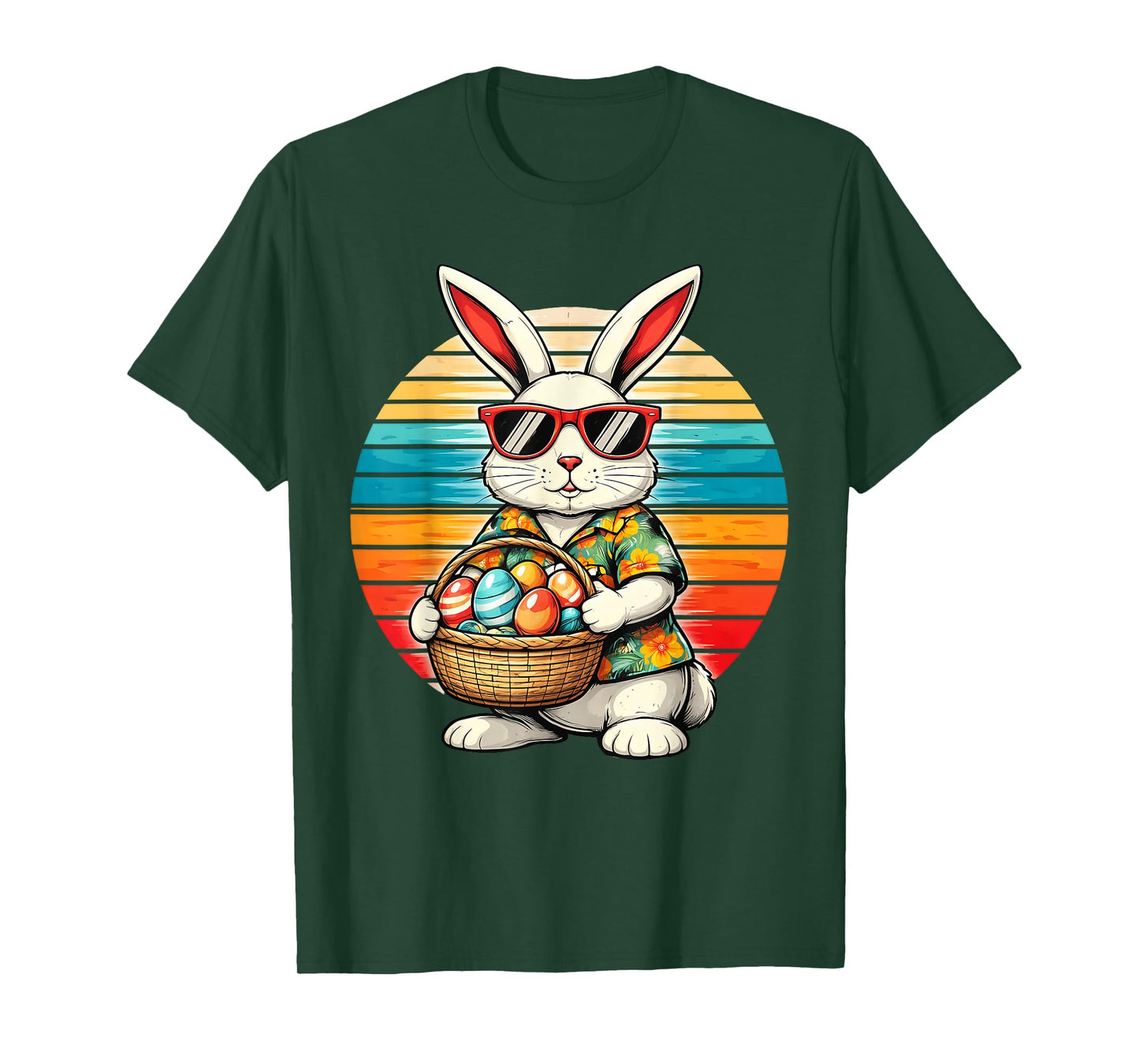 Mens Boys Easter Retro Bunny Egg Funny Easter Men Women Kids T-Shirt