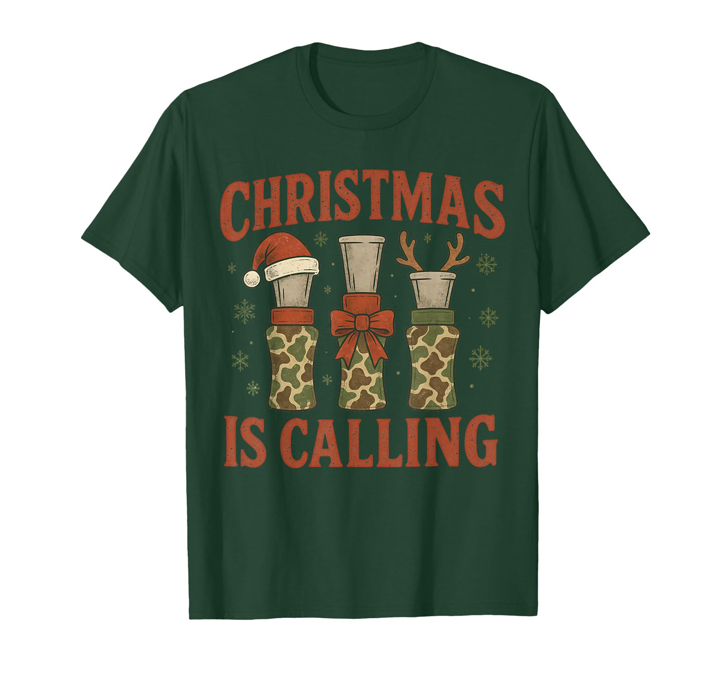 Christmas is Calling Duck Hunting Camo Christmas Pajama T-Shirt