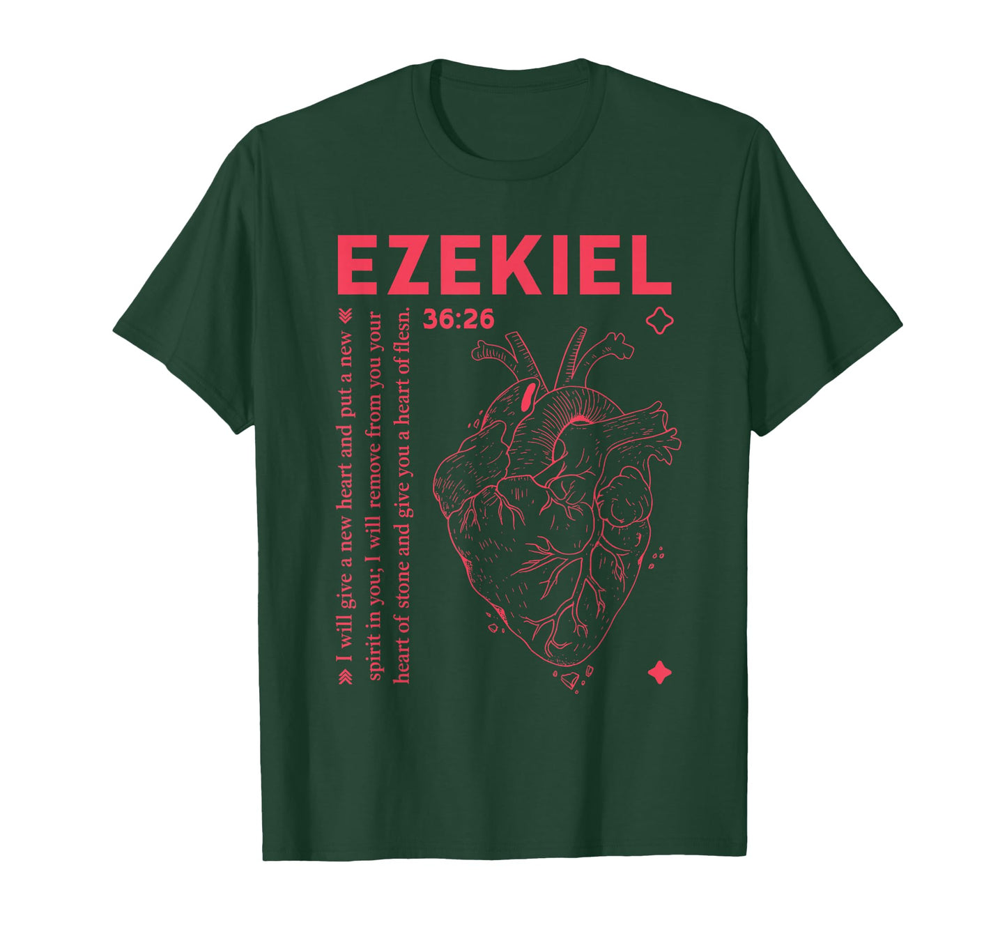 Vintage Ezekiel 36-26 Heart of Flesh Bible Verse Christian T-Shirt