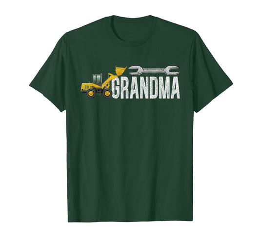 Funny Grandma Construction Birthday Party Matching Family T-Shirt