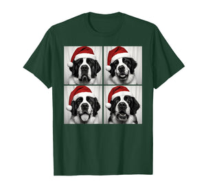 Funny Christmas Saint Bernard Santa Dog Lover Photo Booth T-Shirt
