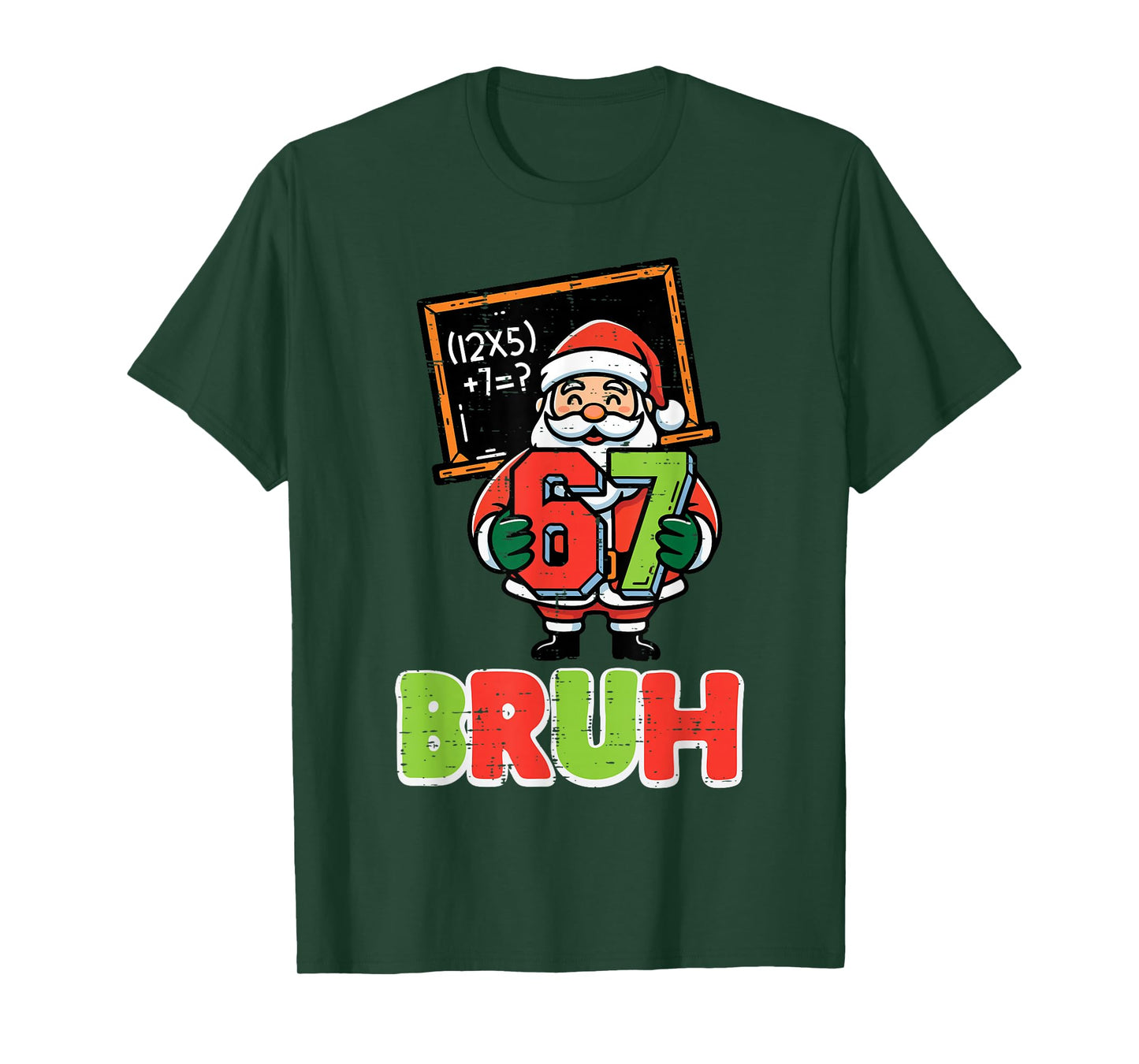 67 Bruh Santa Funny Christmas 6 7 Meme Xmas Boys Kids Youth T-Shirt