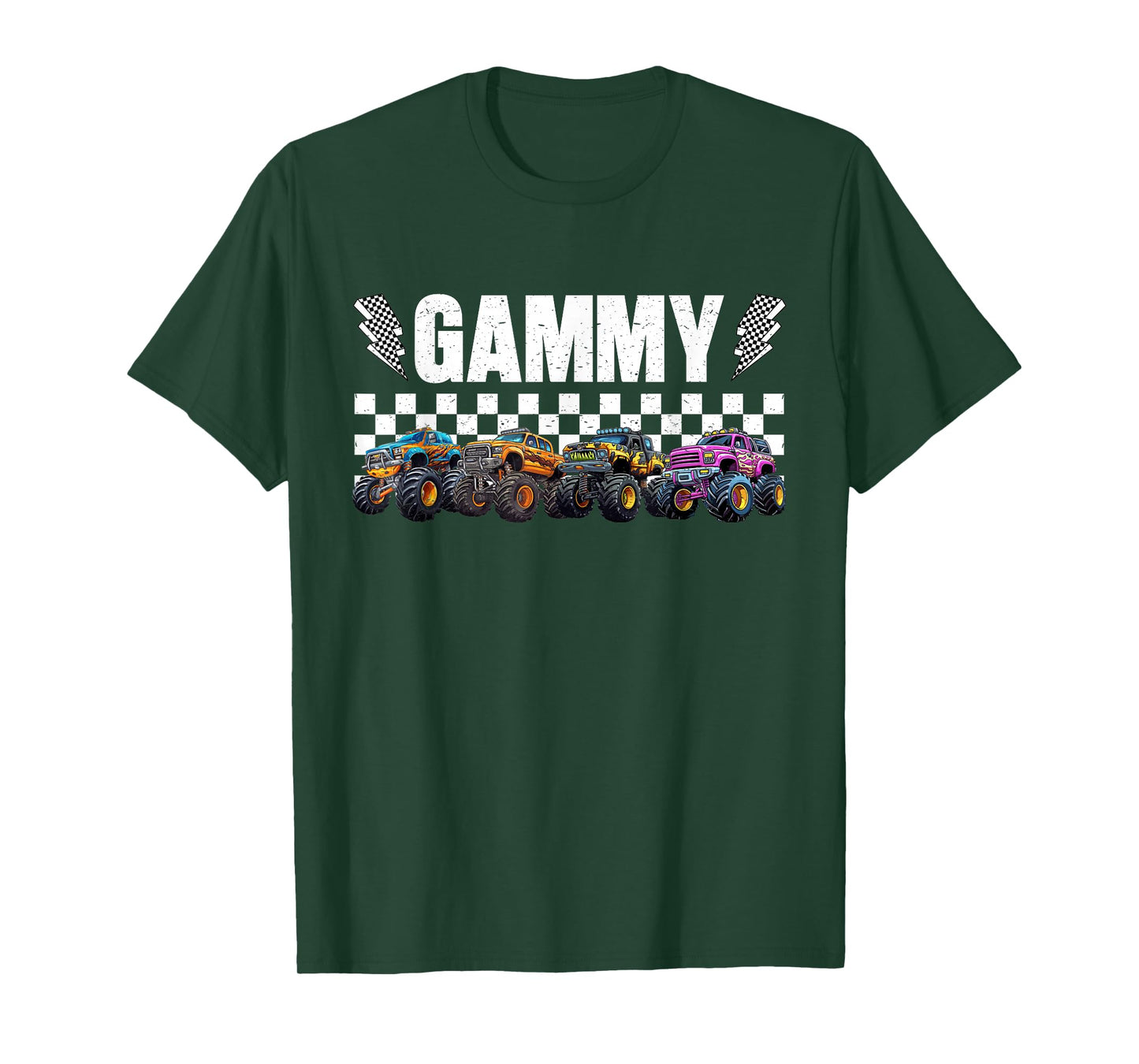 Gammy Retro Monster Truck Family Crew Birthday Matching T-Shirt