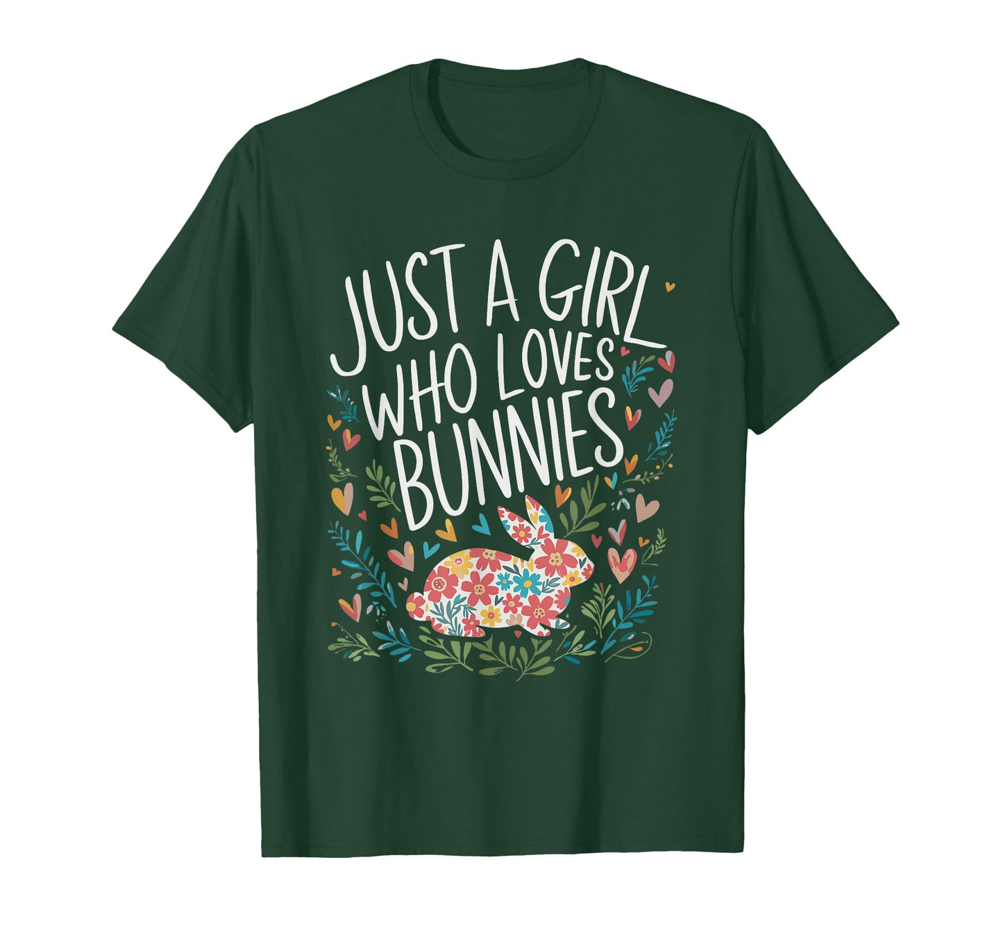 Cute Just A Girl Who Loves Bunnies Men Women Girls T-Shirt