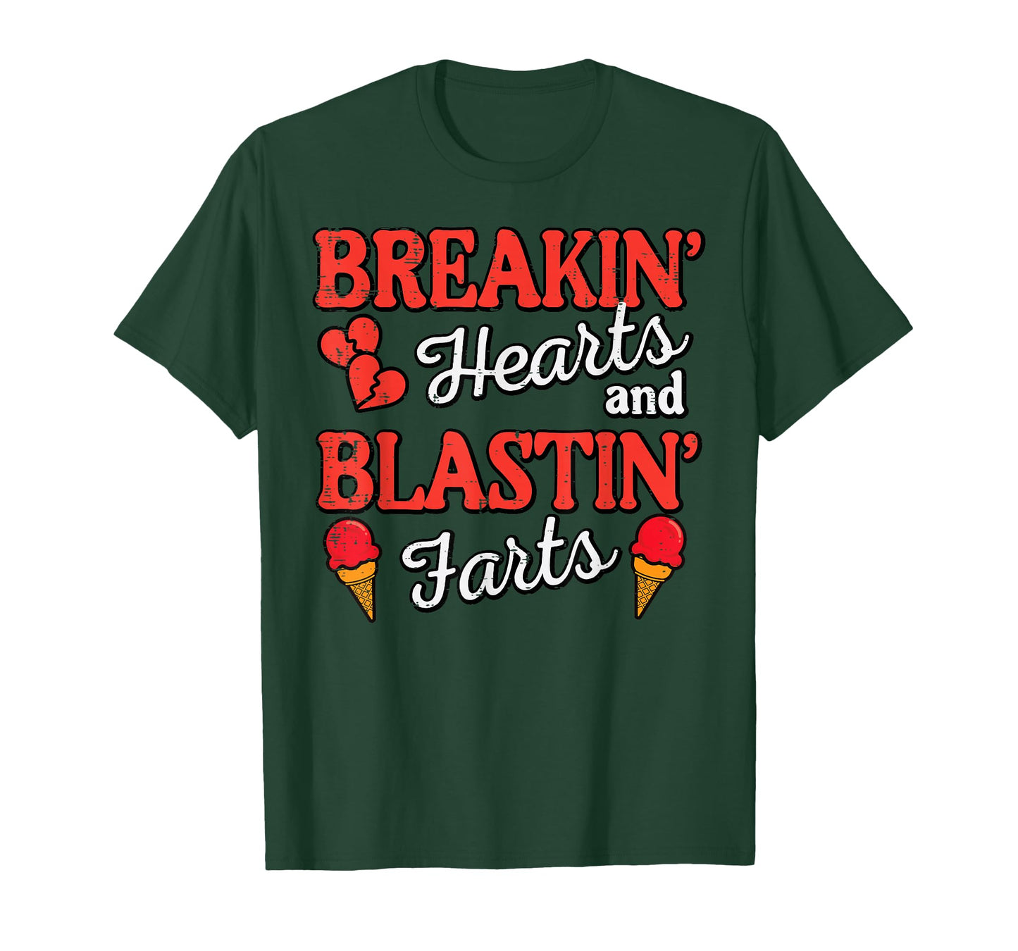 Valentines Day Breakin Hearts Blastin Farts Boys Kids Men T-Shirt