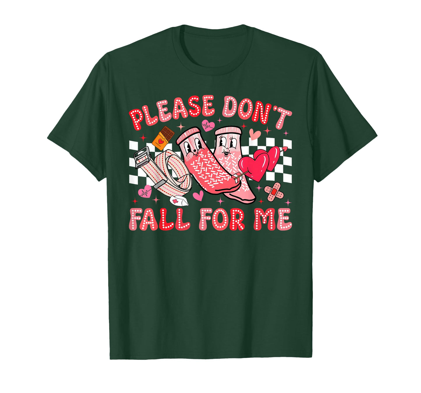 Funny Valentine Nurse Please Don't Fall for Me RN PCT CNA T-Shirt