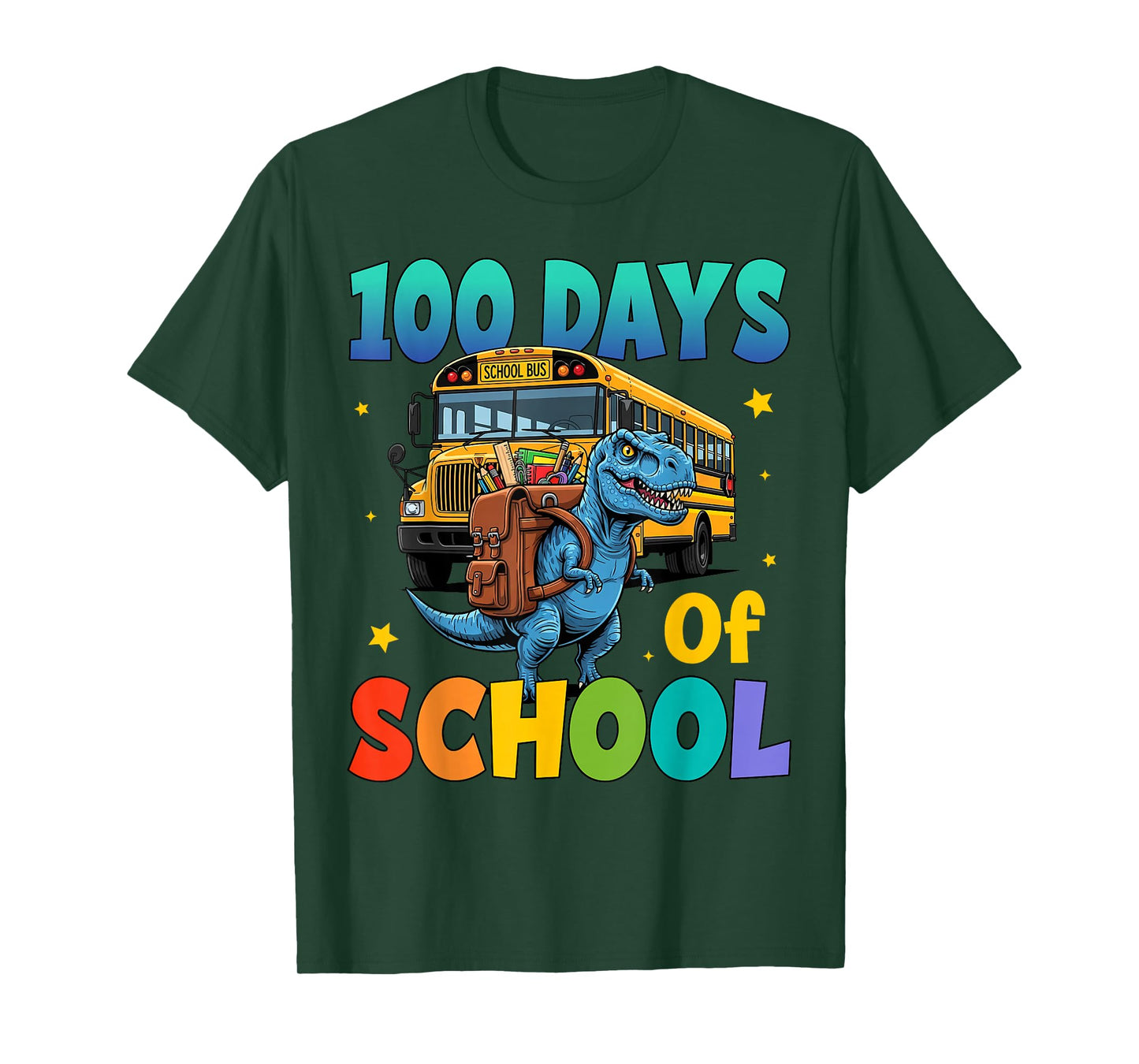 100 Days of School Boys Kids 100th Day of School Trex T-Shirt