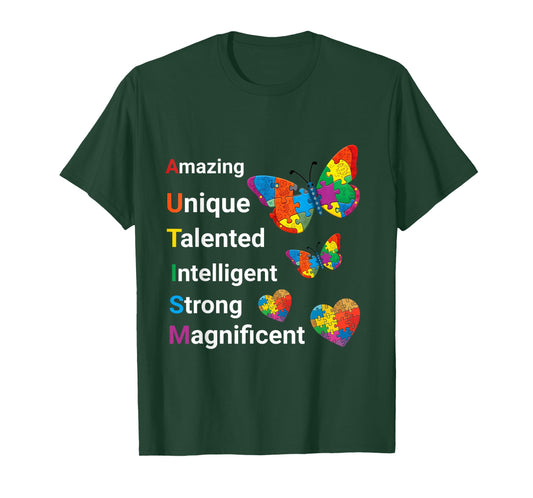 Autism Awareness Positive Qualities Autistic Men Women Kids T-Shirt