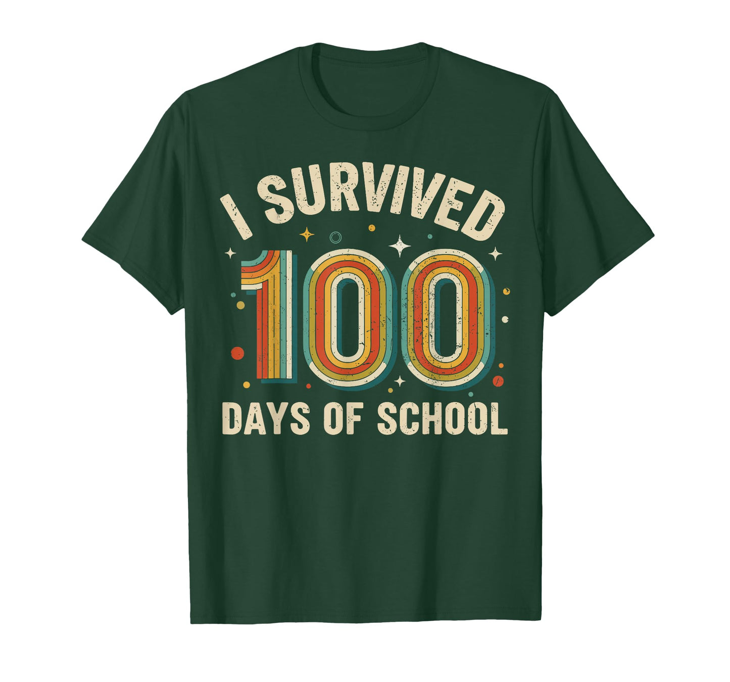 Vintage I Survived 100 Days of School Students Teachers T-Shirt