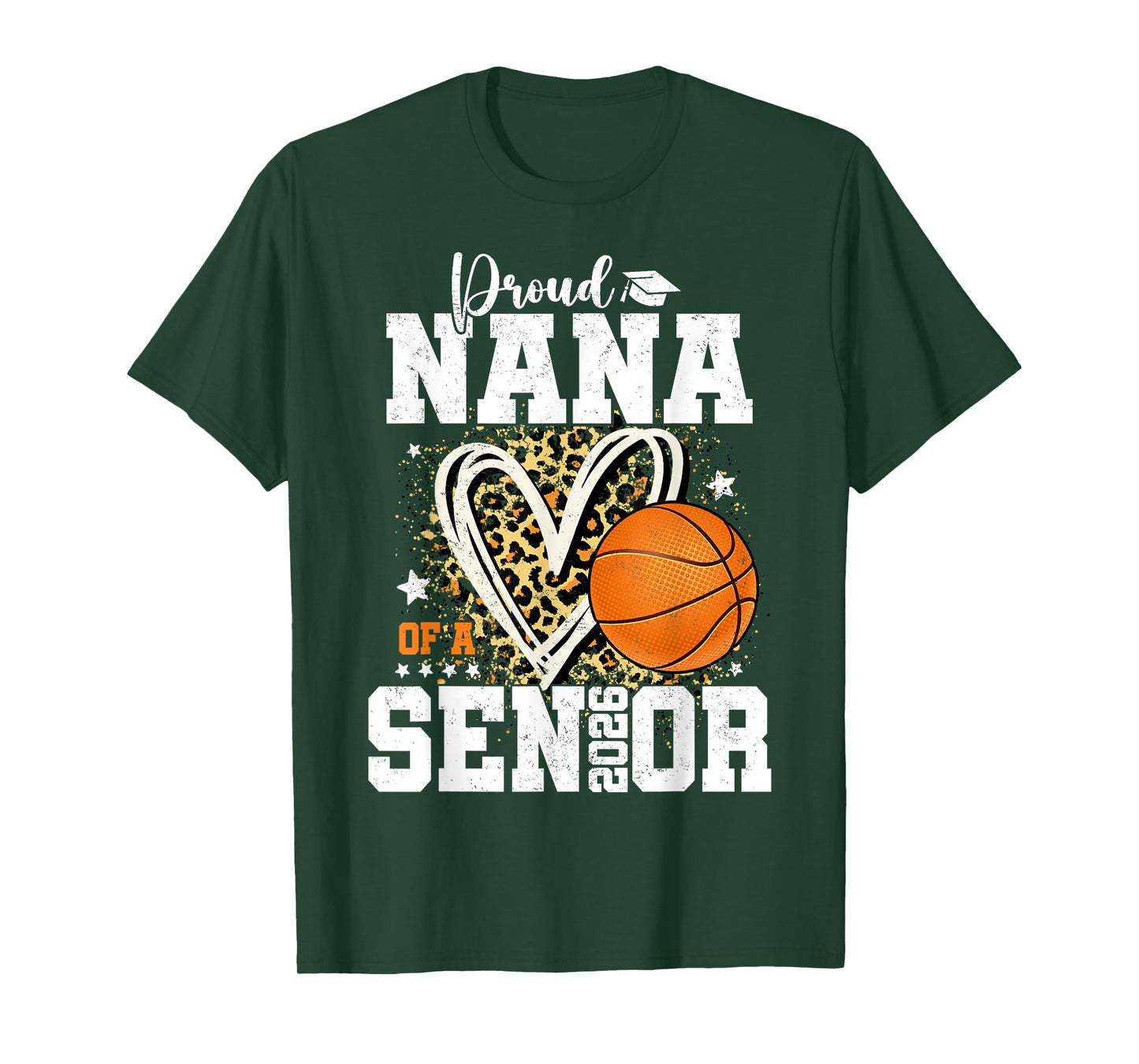 Proud Nana of A 2026 Senior Graduate Basketball Leopard T-Shirt
