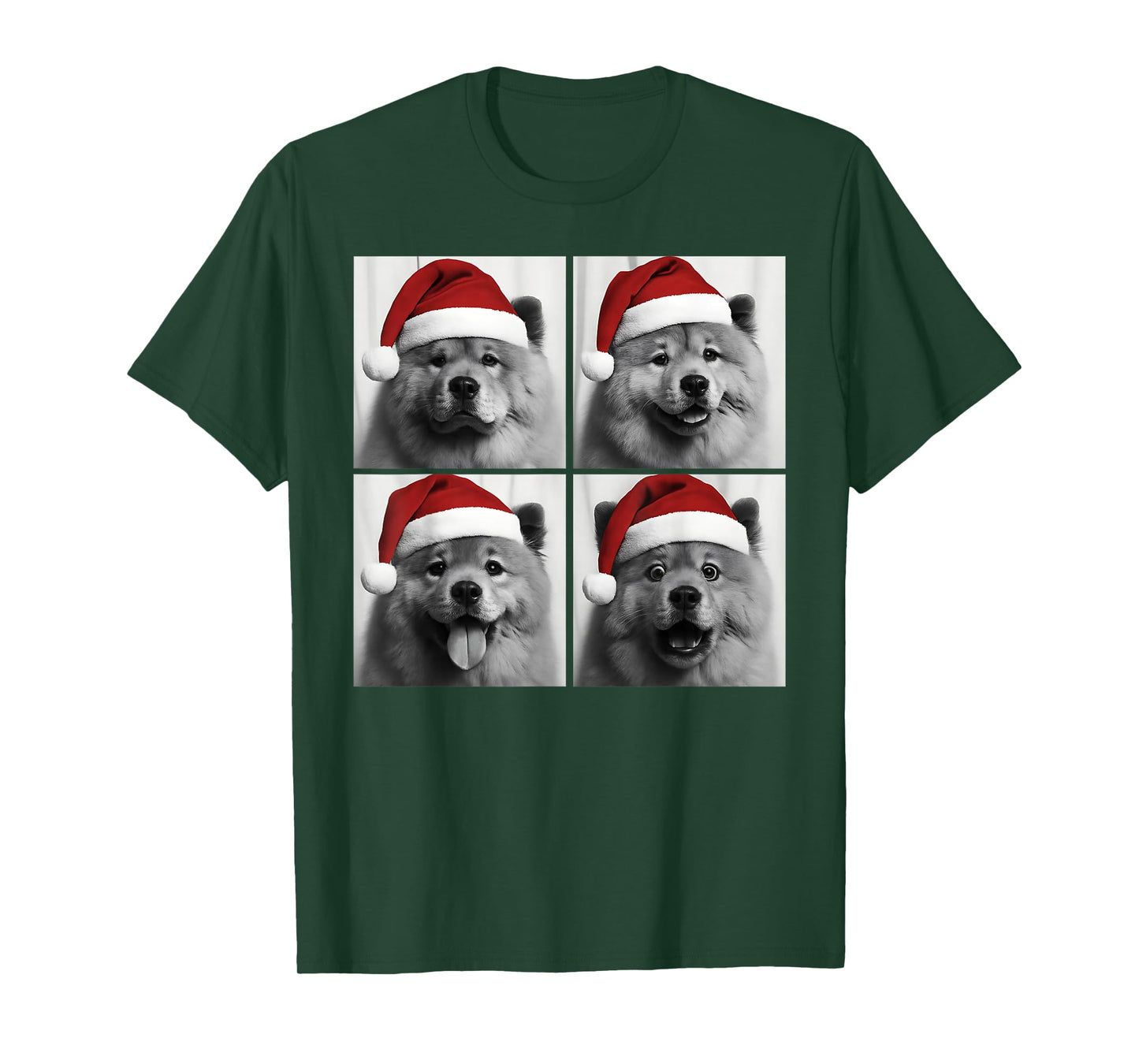 Funny Christmas Chow Chow Santa Dog Lover Photo Booth T-Shirt
