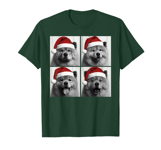 Funny Christmas Chow Chow Santa Dog Lover Photo Booth T-Shirt