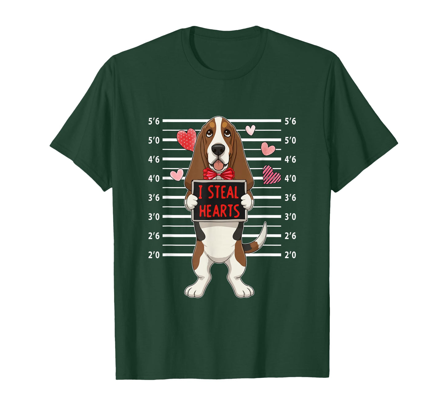 I Steal Cute Hearts Valentine's Day Basset Hound Lover Owner T-Shirt