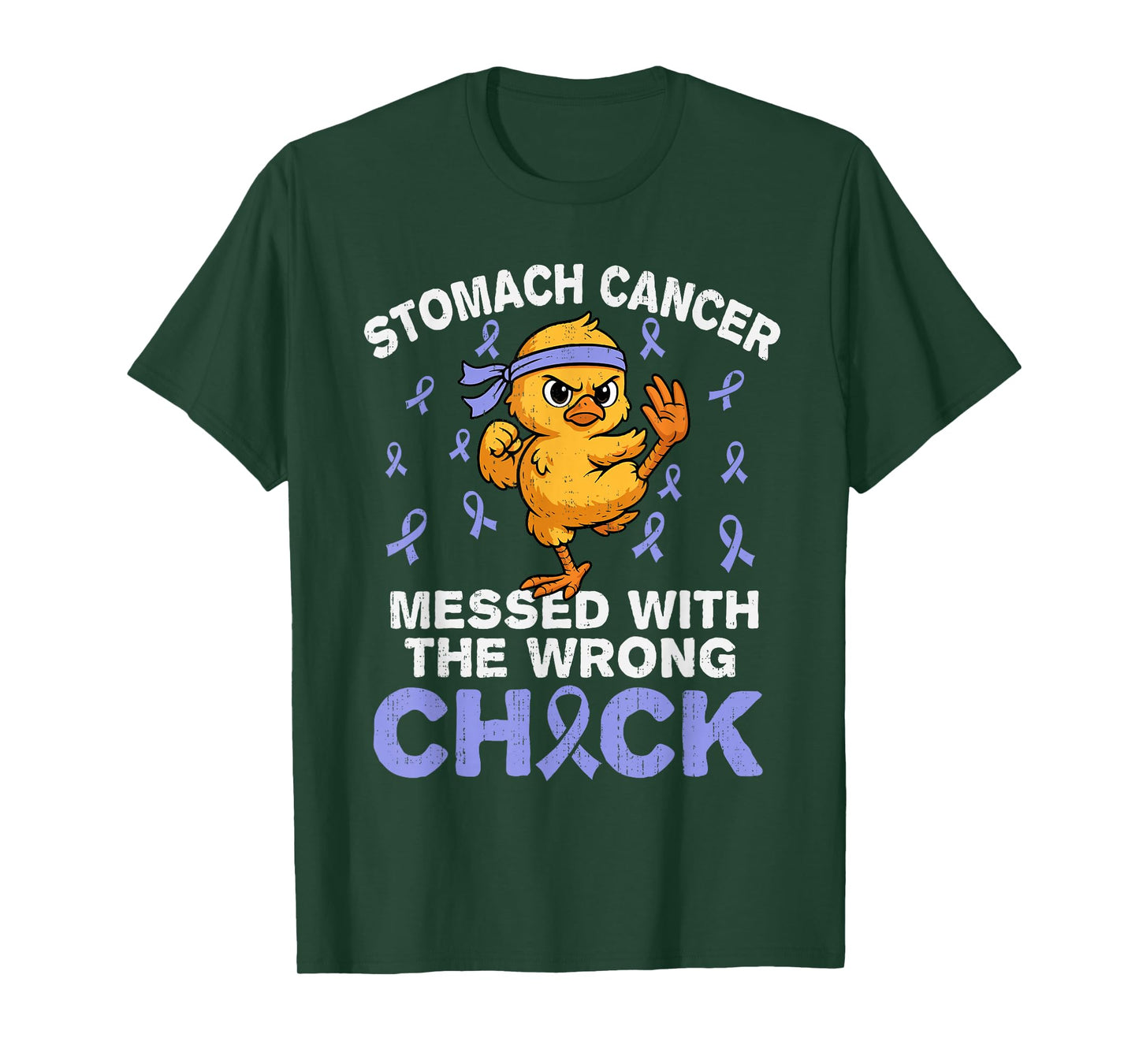 Funny Stomach Cancer Awareness Ribbon Periwinkle Blue T-Shirt