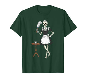 French Maid Skeleton Halloween Funny for Men Boys Kids T-Shirt