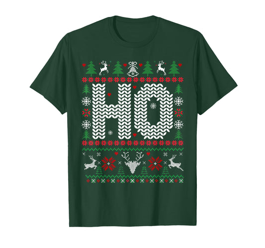 Ho Where's My Ho at Funny Ugly Xmas Sweater Christmas Couple T-Shirt