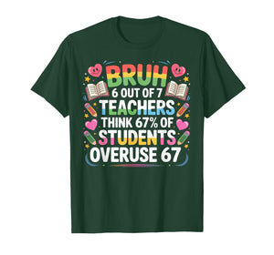 6 Out of 7 Teachers Think 67% of Students Overuse 67 Meme T-Shirt
