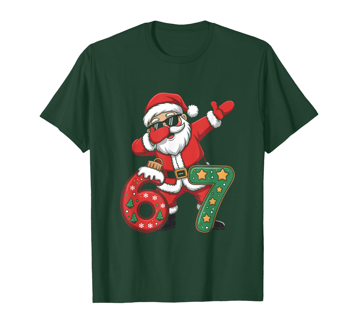 Funny Six Seven 6 7 Meme Santa Dab Christmas Dabbing T-Shirt