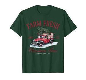 Vintage Farm Fresh Christmas Trees Farmhouse Pickup Truck T-Shirt