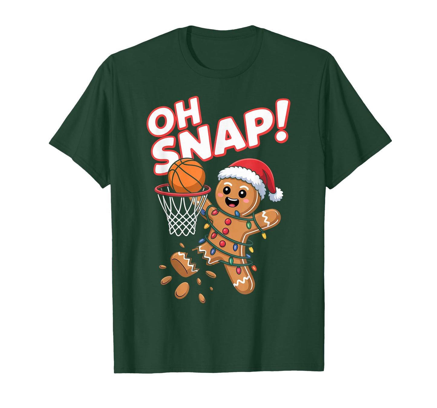 Oh Snap! Gingerbread Man Funny Xmas Basketball T-Shirt