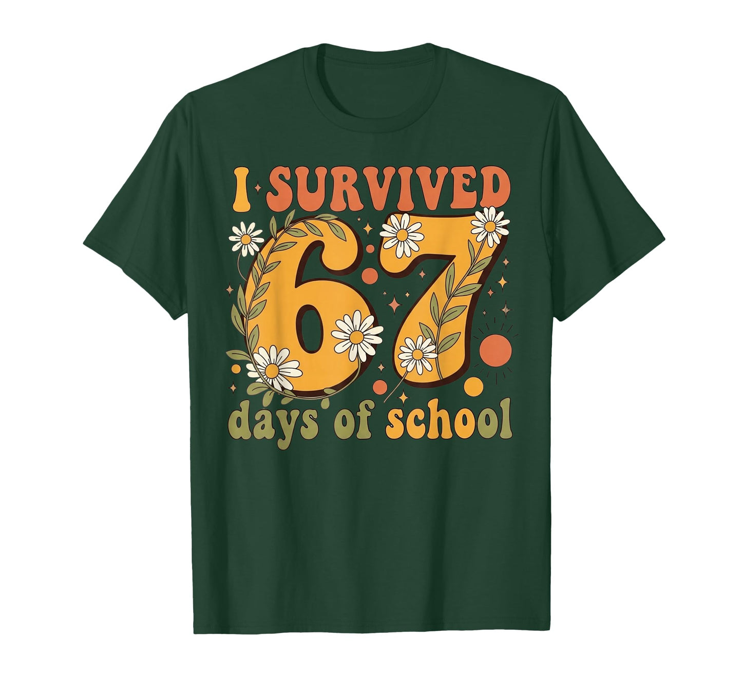 I Survived 67 Days of School Teachers Students Retro T-Shirt