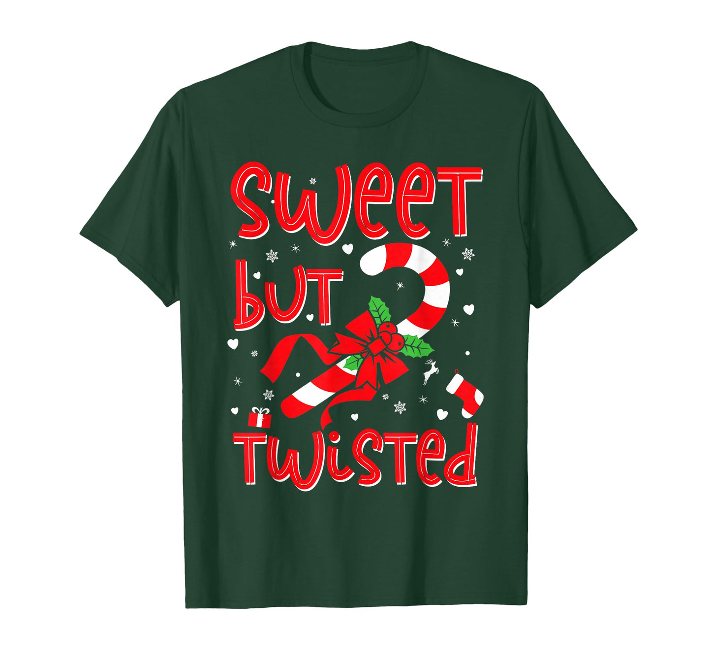 Christmas Candy Cane Heart Holiday Family Matching Pajama T-Shirt