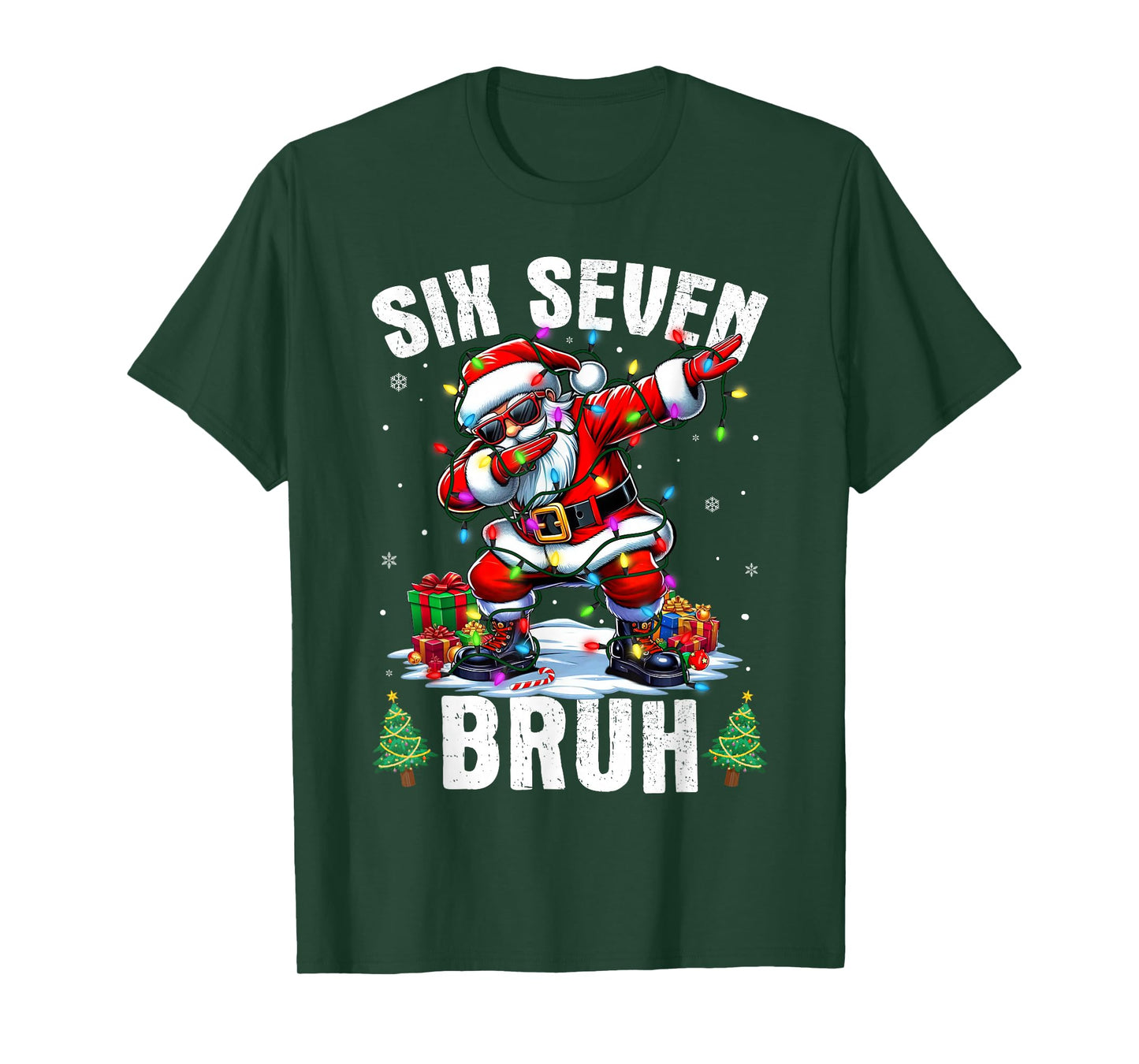 Bruh 67 Six Seven Santa Dabbing Christmas Shirts Boys Kids T-Shirt