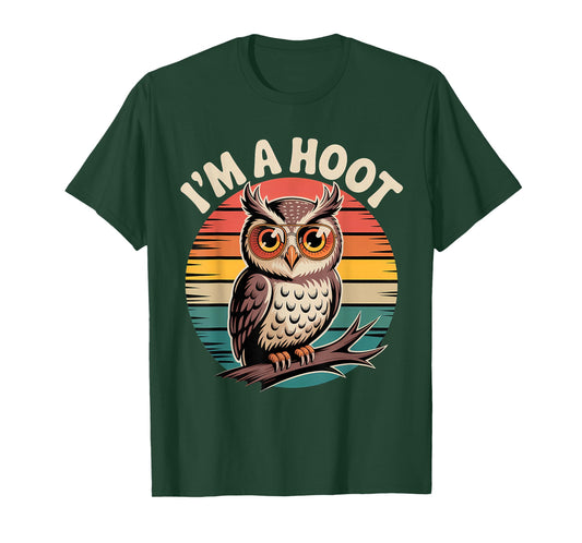 Retro I'm A Hoot Owl Bird Lover Sarcastic Jokes Funny Owl T-Shirt