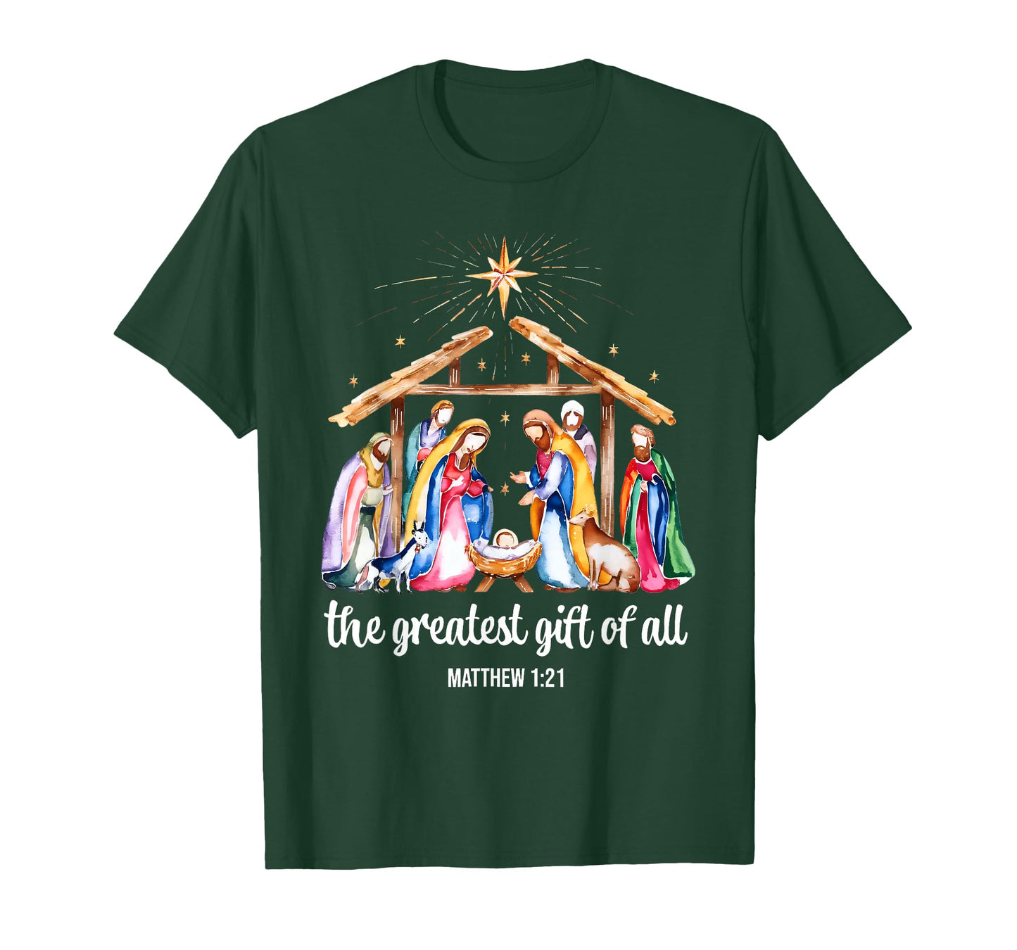 The Greatest Gift of All Christmas Nativity Jesus Christian T-Shirt