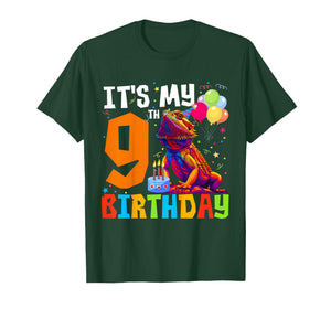 9th Birthday Boy Bearded Dragon 9 Years Old Bday Party T-Shirt