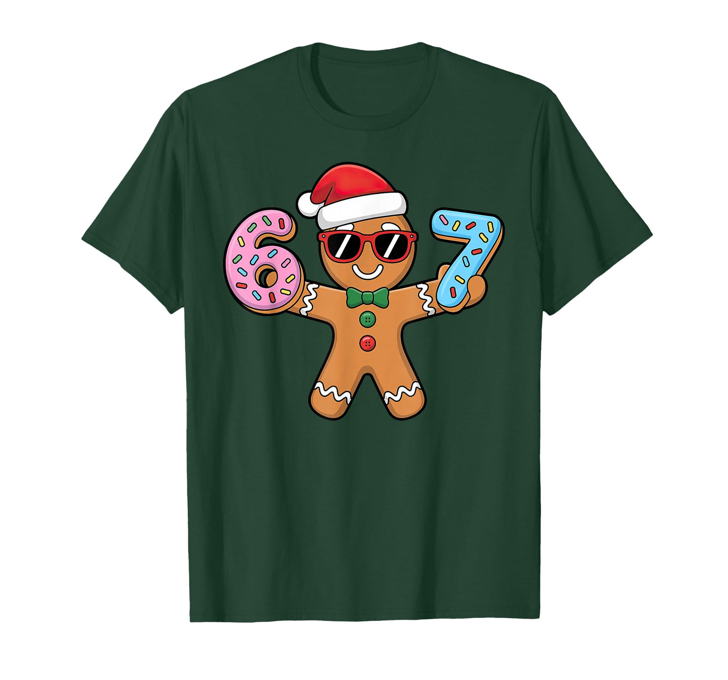 Gingerbread Six Seven 67 Ice Cream Drip Christmas T-Shirt