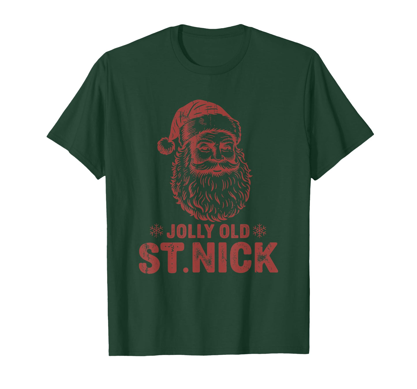 Jolly Old St Nick Santa Claus Vintage Christmas T-Shirt