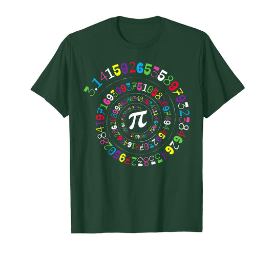 Funny Pi Day Spiral Pi Math Numbers Teachers Students T-Shirt