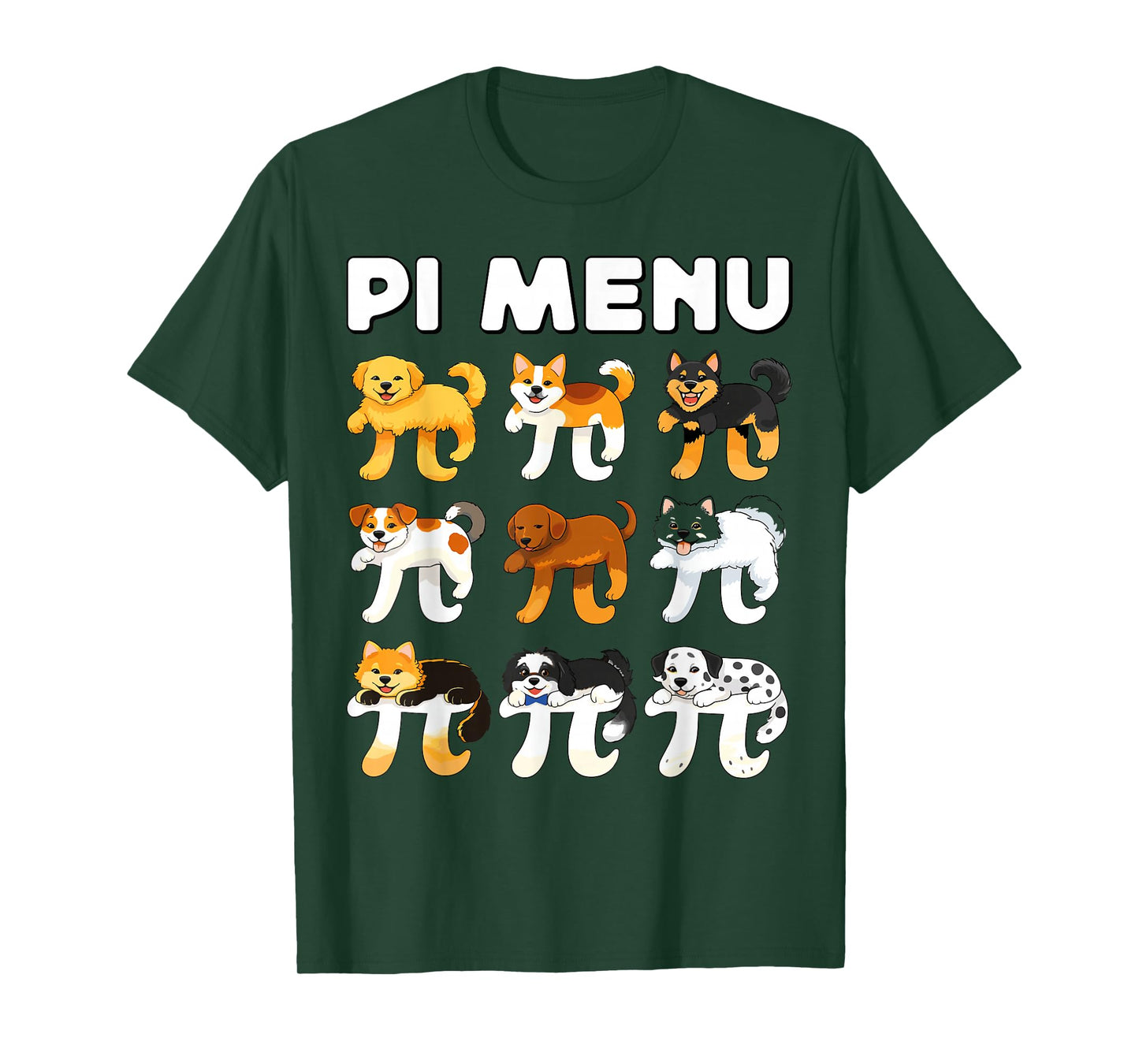 Pi Menu 3.14 Math Teacher Happy Pie Day Teachers Dogs Lover T-Shirt