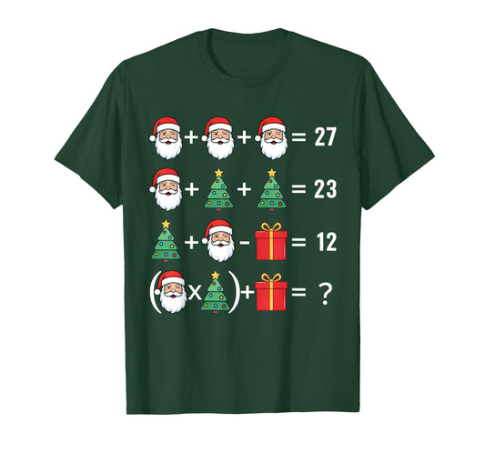 Funny 67 Santa Tree Math Teacher Christmas Xmas Humor T-Shirt