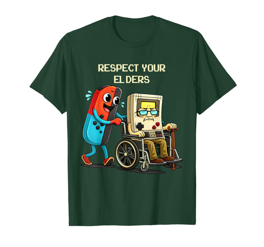 Respect Your Elders Funny Retro Gaming T-Shirt