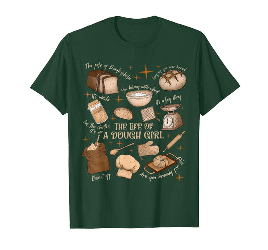 Retro Vintage The Life of A Dough Girl Funny Sourdough Bake T-Shirt