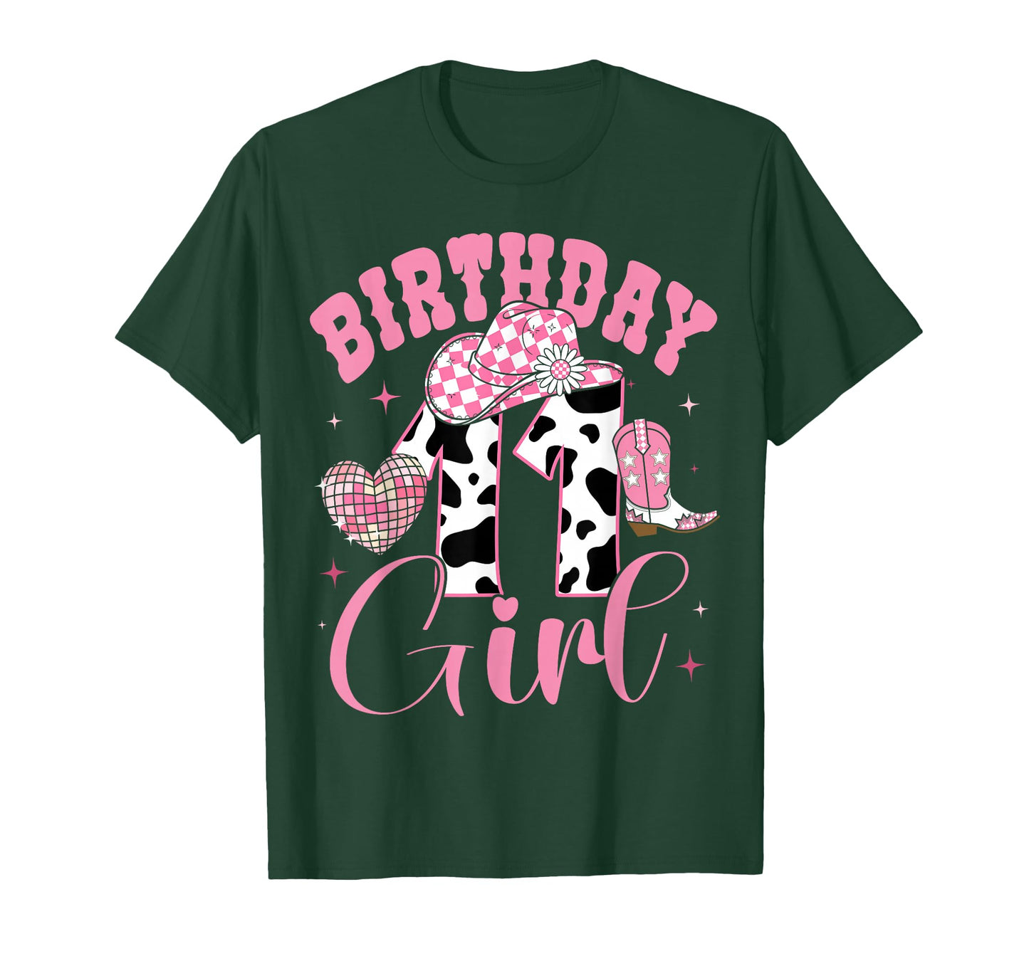 Happy 11th Birthday Girl Outfit Rodeo Western Cowgirl Cowboy T-Shirt
