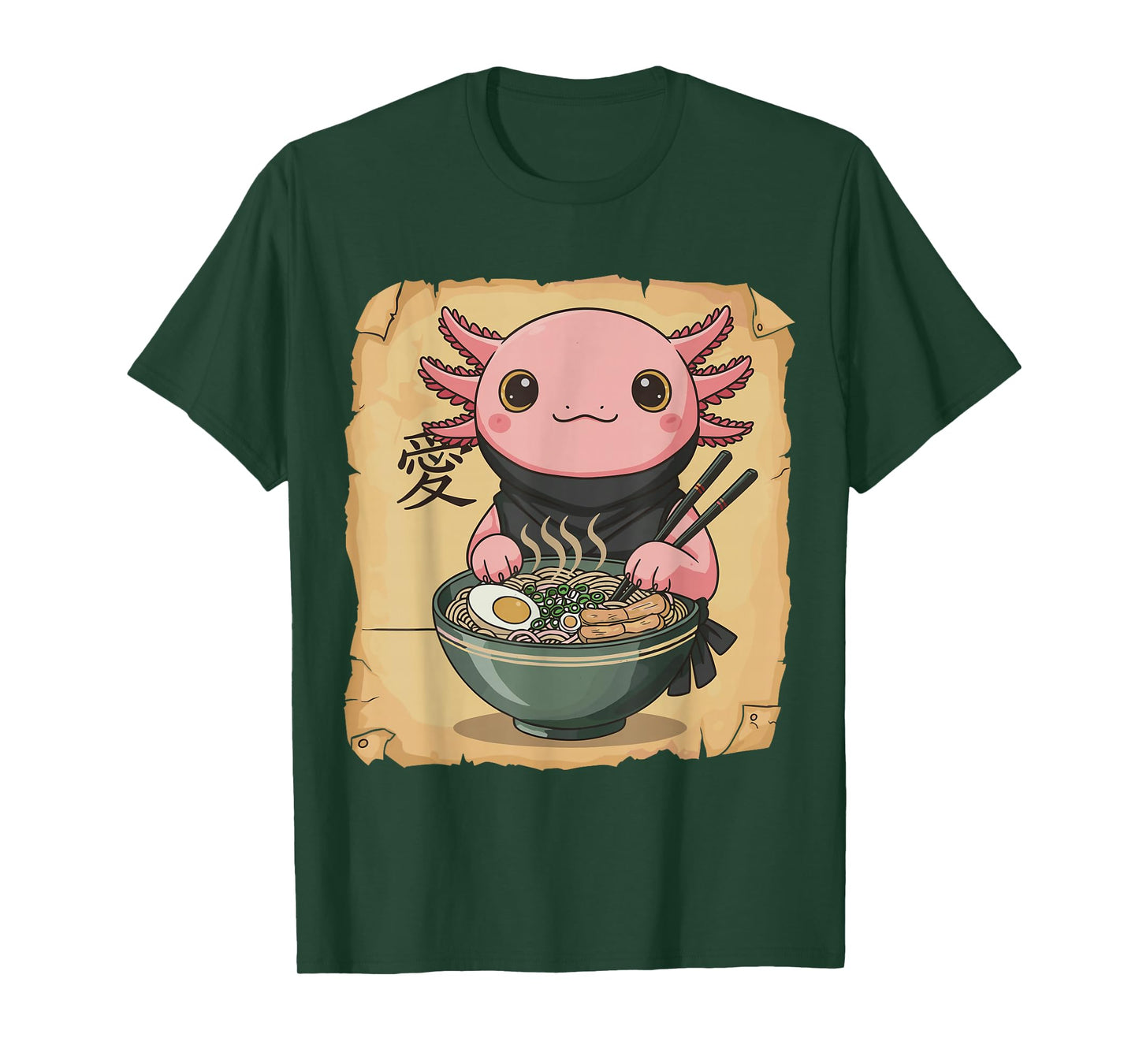 Ramen Axolotl Noodle Kawaii Lover Japanese Funny Graphic T-Shirt