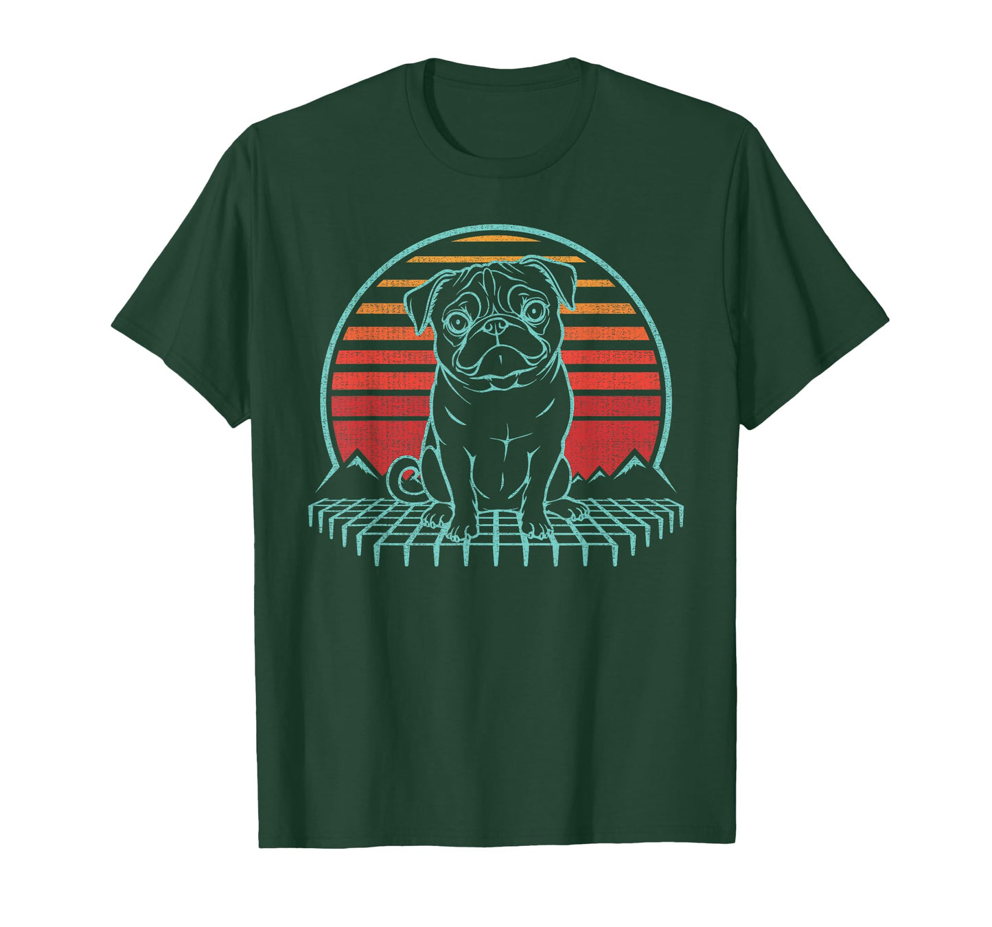 Pug Lover Dog Owner Retro Vintage 80s T-Shirt