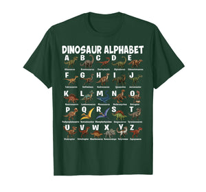Types of Dinosaurs Alphabet A-Z Dino Girls Boys Dinosaur T-Shirt