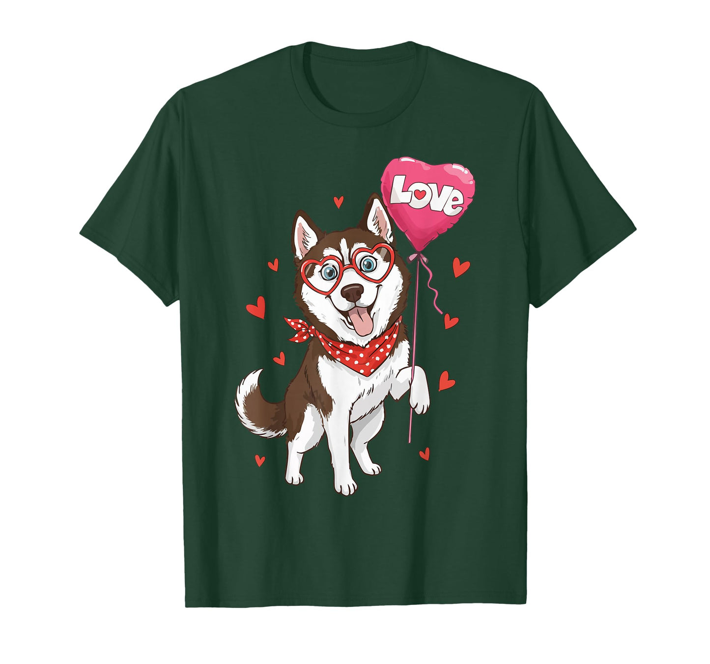 Cute Husky Dog Heart Love Valentine Pet Animal Lovers T-Shirt