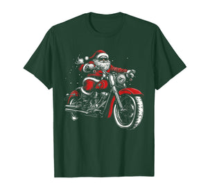Christmas Biker Santa Claus Funny Motorcycle Motorbike Xmas T-Shirt