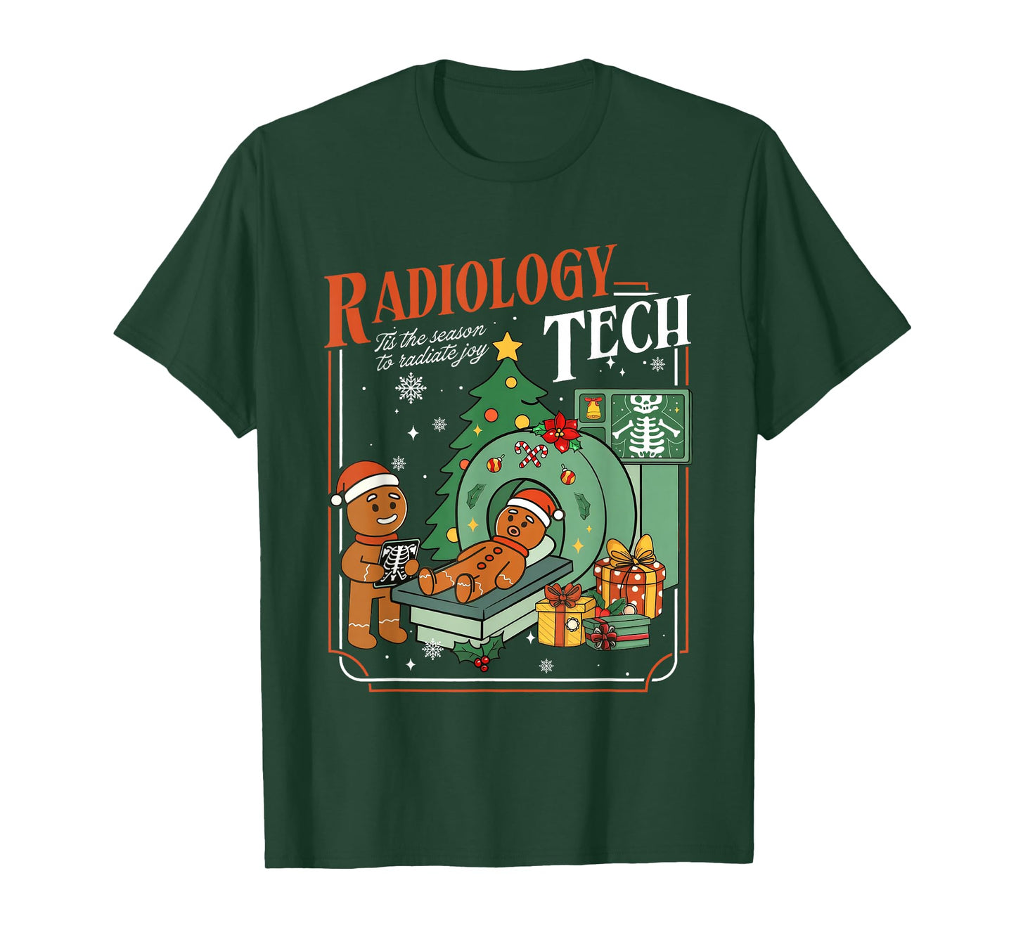 Christmas Rad Tech Radiology Technologist Gingerbread T-Shirt
