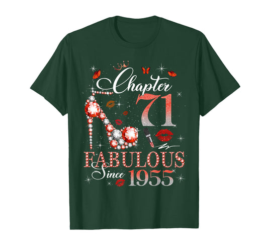 Chapter 71 Fabulous Since 1955 71st Birthday Women Girls T-Shirt