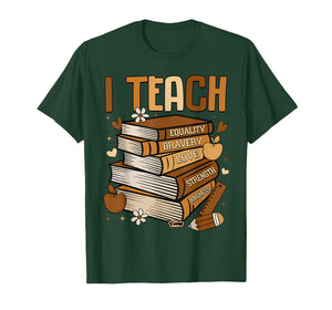 Black History Month I Teach Melanin Book Black Teacher T-Shirt