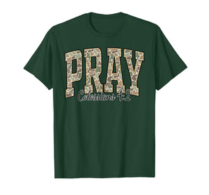 Pray Colossians 4:2 Jesus Bible Verse Faith Christian Camo T-Shirt