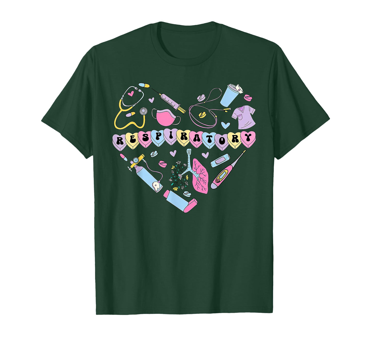 Respiratory Therapist Heart Valentines RT Nurse Pulmonology T-Shirt